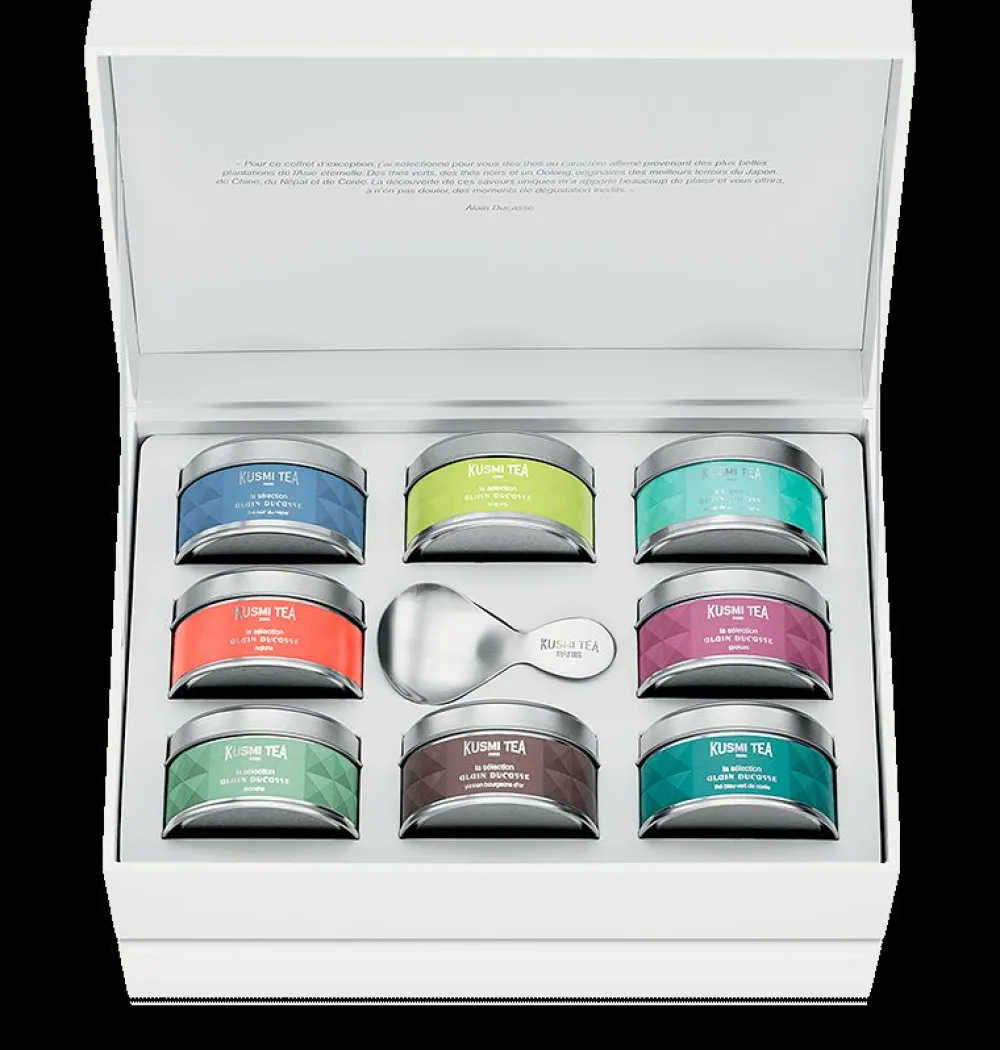 Kusmi Tea Coffret La Collection Alain Ducasse bio Thés bio nature avec cuillère< Coffrets