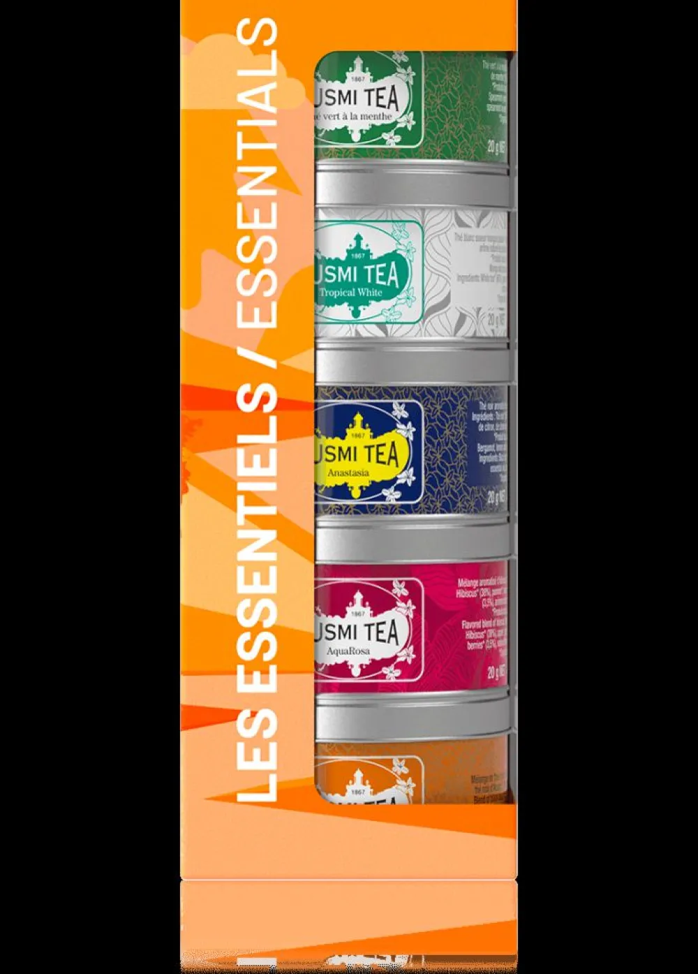 Kusmi Tea Coffret Les Essentiels bio Thé noir et thé vert en vrac< Coffrets