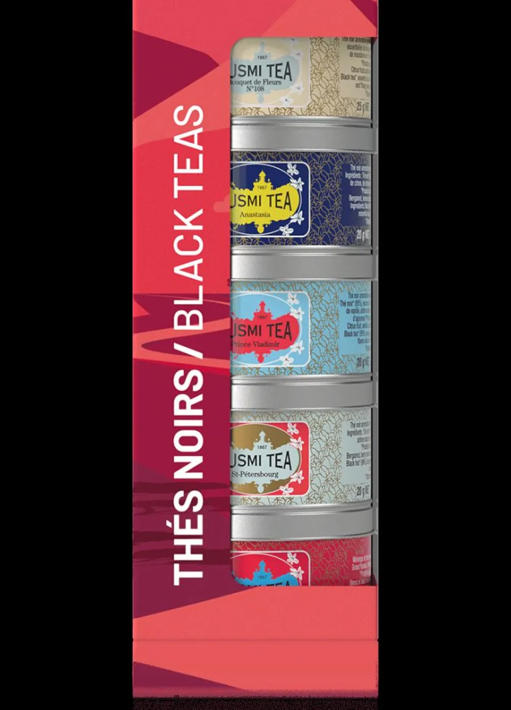 Kusmi Tea Coffret Les Thés noirs bio Earl grey, thé en vrac< Coffrets