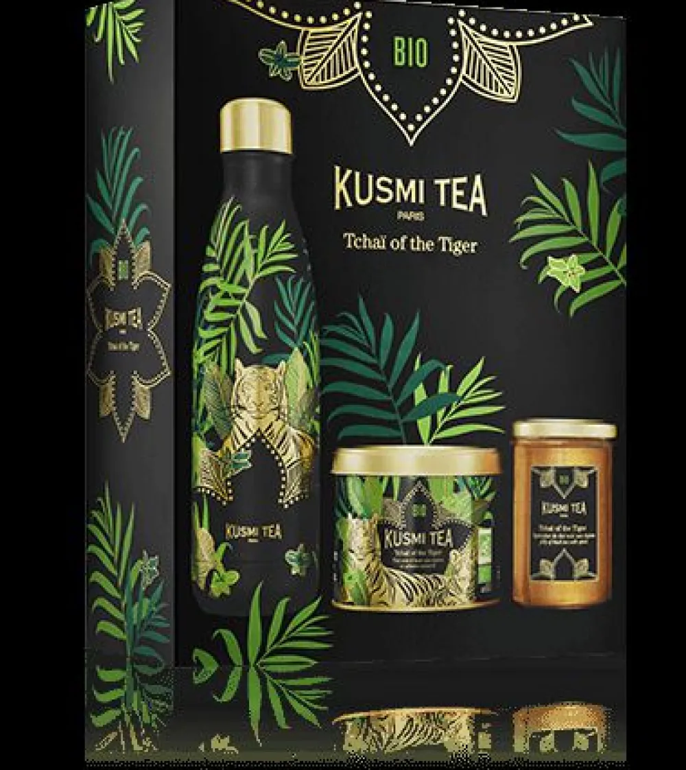 Kusmi Tea Coffret Tchaï of the Tiger Coffret de thé noir, gourmandise et gourde< Accessoires Isothermes | Coffrets