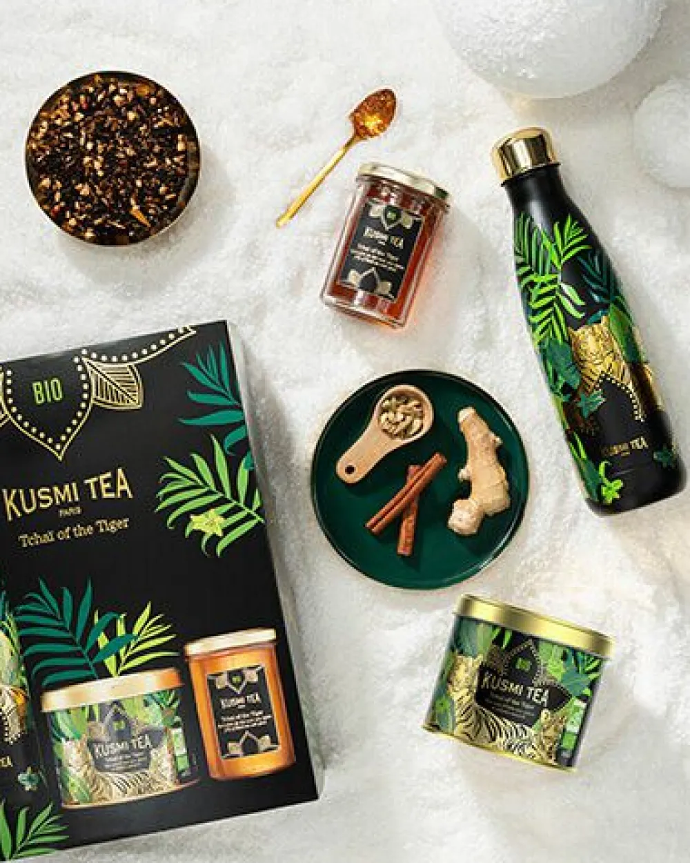 Kusmi Tea Coffret Tchaï of the Tiger Coffret de thé noir, gourmandise et gourde< Accessoires Isothermes | Coffrets