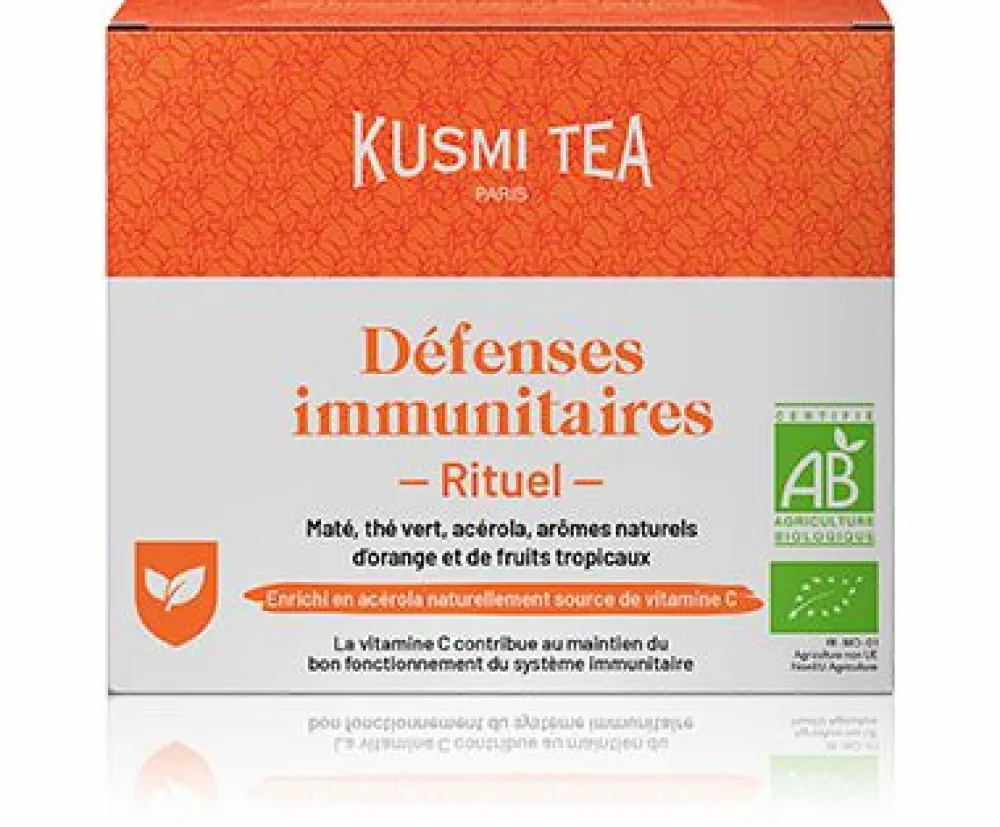 Kusmi Tea Rituel Défenses Immunitaires Thé vert, maté bio enrichis en vitamine C< Thé Vert