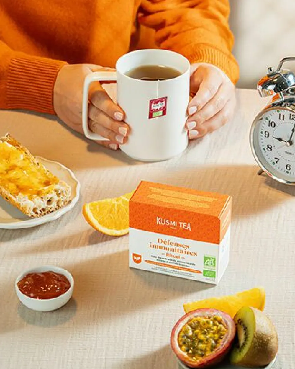 Kusmi Tea Rituel Défenses Immunitaires Thé vert, maté bio enrichis en vitamine C< Thé Vert