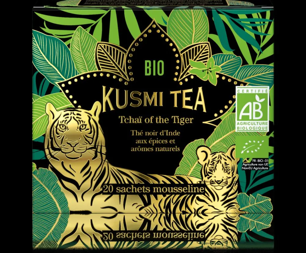 Kusmi Tea Tchaï of the Tiger Thé noir d'Inde bio aux épices< Thé Noir