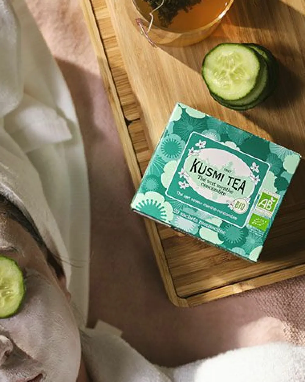 Kusmi Tea Thé vert menthe concombre Thé vert bio, menthe bio, concombre< Thé Vert