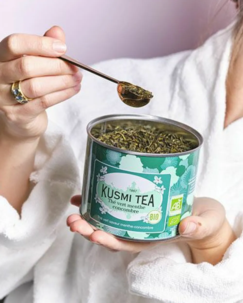Kusmi Tea Thé vert menthe concombre Thé vert bio, menthe bio, concombre< Thé Vert | Thé Vert