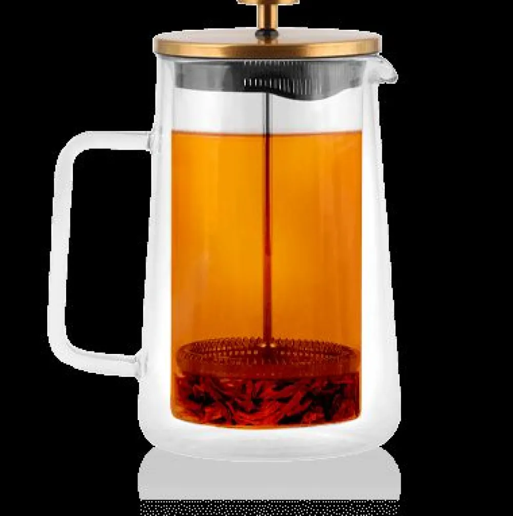 Kusmi Tea Théière à piston Diva 1L en verre double paroi Vialli Design< Theières