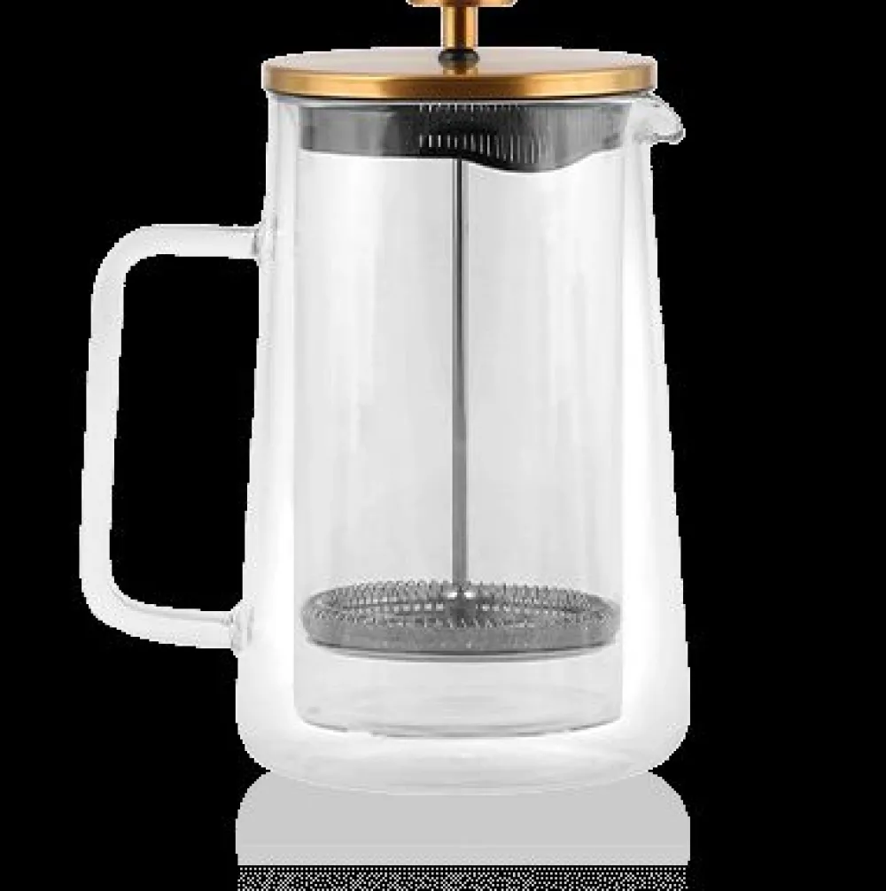 Kusmi Tea Théière à piston Diva 1L en verre double paroi Vialli Design< Theières