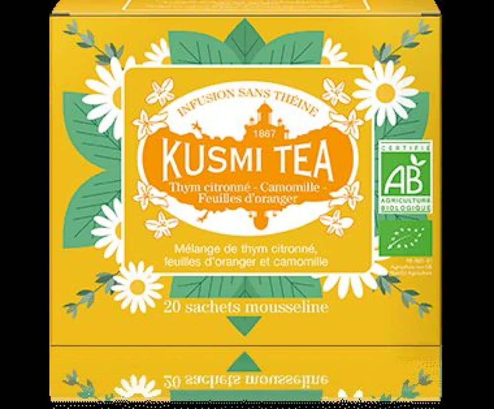 Kusmi Tea Thym citronné - Camomille - Feuilles d’oranger Tisane Camomille, Thym citronné BIO< Infusions Et Tisanes | Infusion Et Tisane